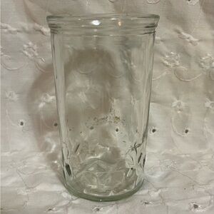 Vintage Anchor Hocking Juice Glass: Clear Embossed Glass, Made in USA